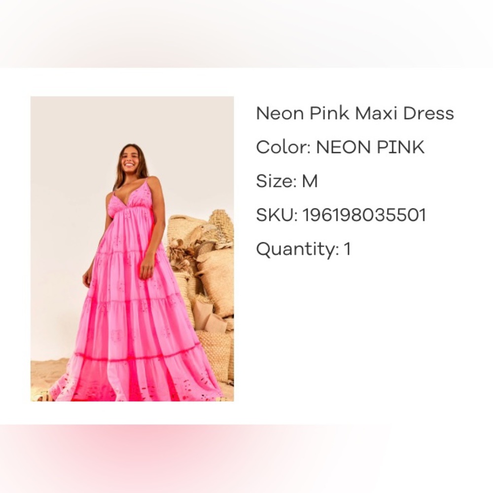 FARM Rio Neon Pink Maxi Dress